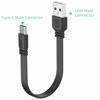 Flat Flexible USB C Charging Cable Double Elbow Mobile Game Cable  Data Transfer