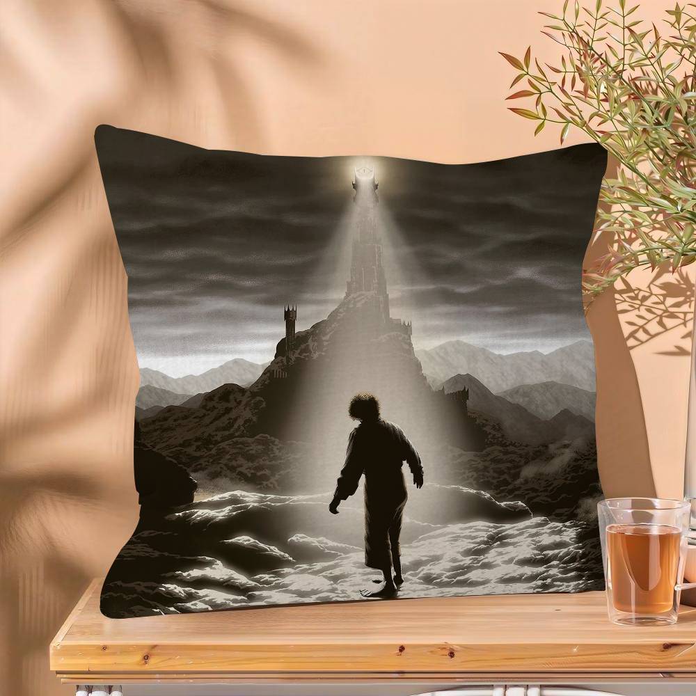 Vintage Black Classic Movie The King Rings Pillow Cover for Bedroom Room and Living Room Sofa Decorative Cushion Cover