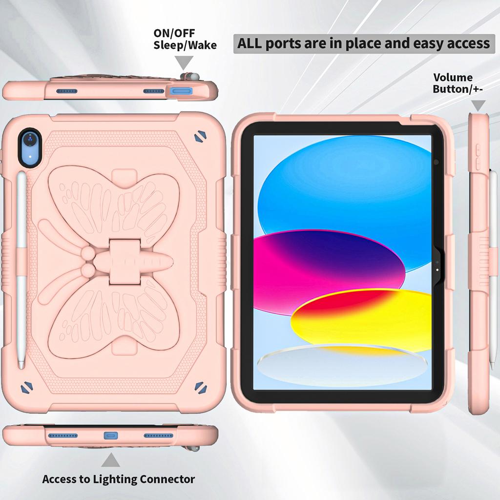 Butterfly Case For iPad 10.2 7 8th 9th Gen Kids Butterfly Cover For iPad Pro 10.5 11 Air 2 3 4 10.9 Mini 6 9.7 Case