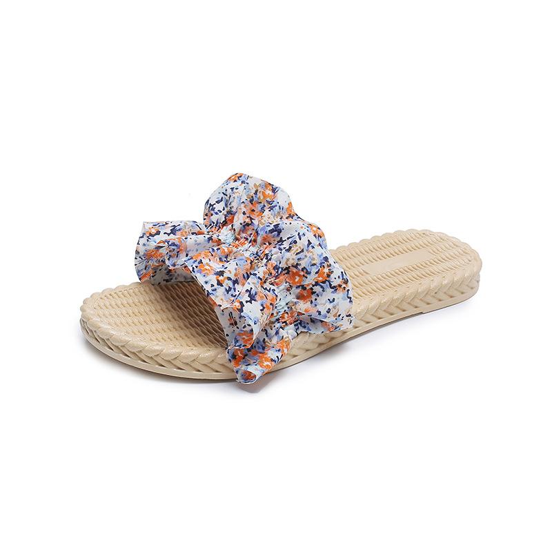 Ladies New Slippers, Flowers Super Fire Fairy Sandals and Slippers Indoor and Outdoor Slippers Fashion All-match  Beach Shoes
