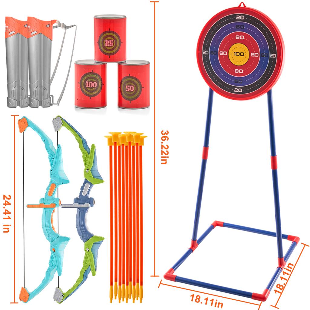Succebuy Bow & Arrows For Children Kids Archery Bow Practice Recurve Outdoor Sports Game Hunting Shooting Toy Boys Gift Bow Kit