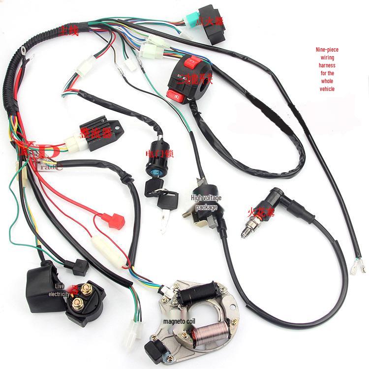 Little Bull 50-110cc ATV Motorcycle Wiring Harness Set with DY100 Coil CDI Igniter