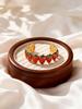 Sweet Epoxy Strawberry Cuff Bracelet for Women Girls Gold Plated Stainless Steel Bangle Bracelets Cute Jewelry Gift
