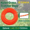 15m*2.4mm/2.7mm/3mm Mowing Nylon Grass Trimmer Rope Brush Cutter Strimmer Line Mowing Wire Lawn Mower Accessory