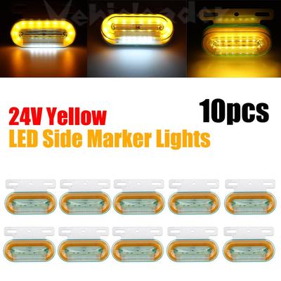 10x 24V 12 LED Car Truck Side Marker Lights Camper External Light Signal Indicator Lamp Warning Tail Light 3 Modes Trailer Lorry