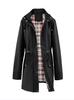 New Women's Water-Repellent Trench Coat with Plaid Lining - High-Quality Jacket