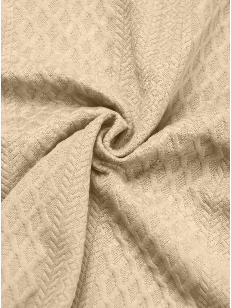 European Style Textured Jacquard Long Sleeve Polo Shirt for Men