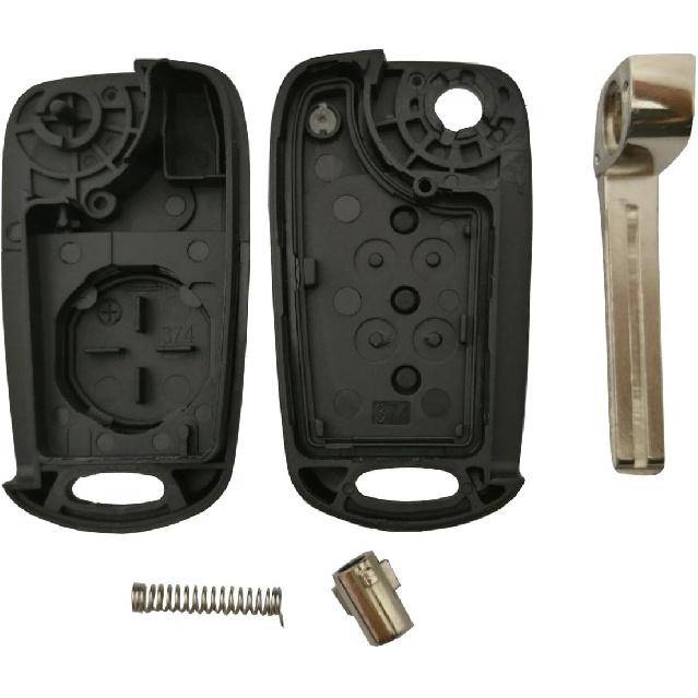 Replacement Key Fob Shell Case Fit for Kia Soul Rio 3 Buttons Flip Folding Keyless Entry Remote Key Fob Cover Housing with Uncut Blade Blank