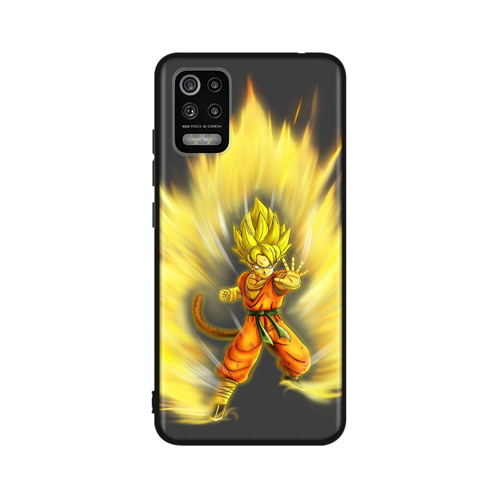 DT41 Pouzdro Dragon Ball Super pro iPhone 16 15 Plus 14 13 12 11 Pro 8 7 6S 6 SE 5S X XR XS Max Realme C30 C33 C31 9I Huawei P30 Černý měkký kryt