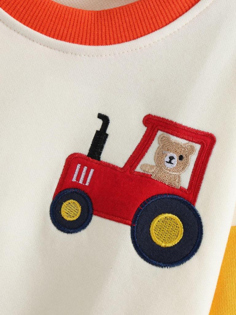 Boys' Embroidered Round Neck Hoodie - Autumn/Winter Collection for Kids
