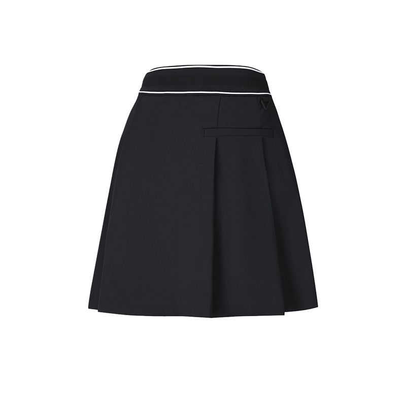 FILA Golf Series SS25 Woven Simple Versatile Skirt Pants Casual Skirt Women skirts Deep-Black A11W525321F-BK