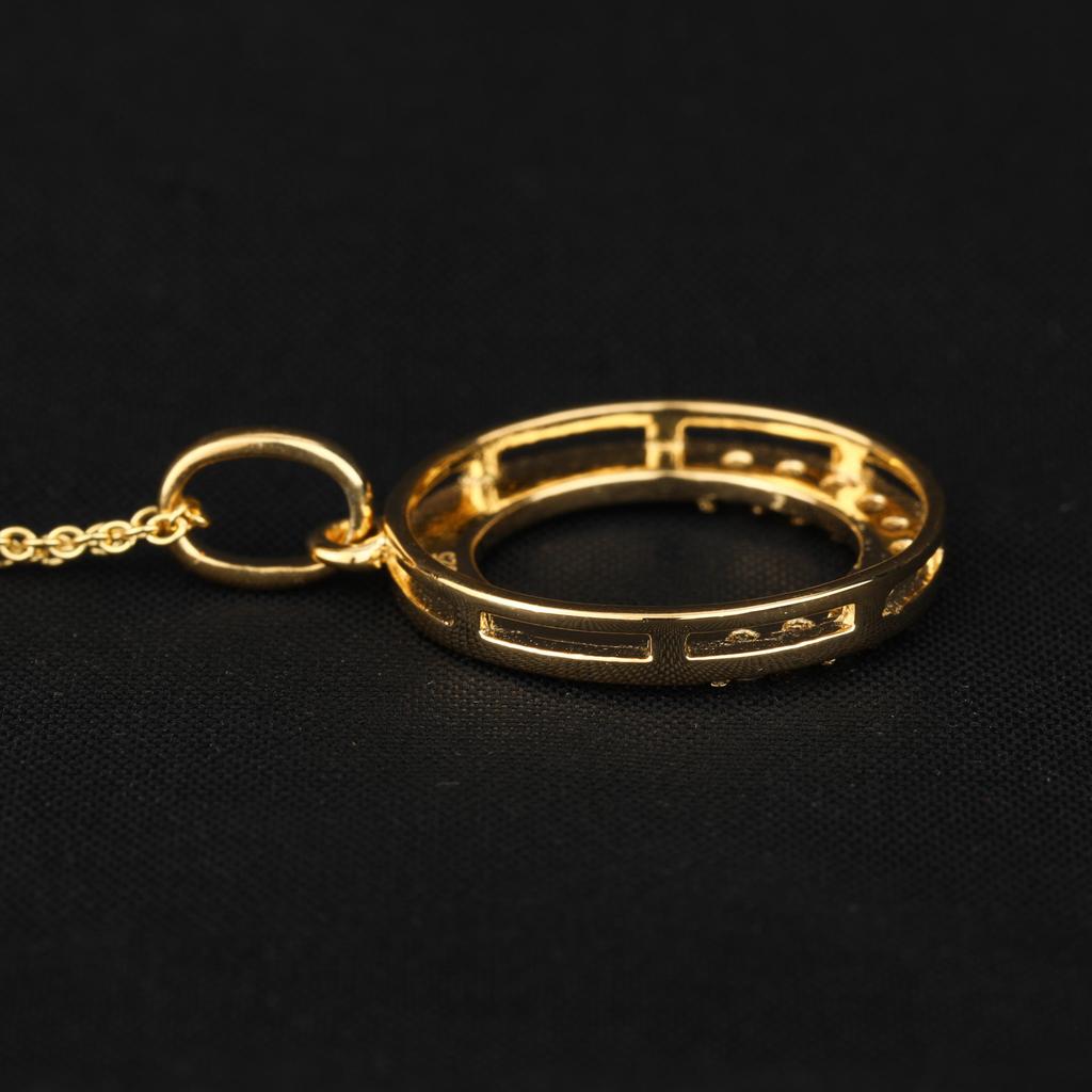 Ciondolo Cerchio Familiare Zaffiri Multicolore Argento Sterling 925 Placcato Oro Inciso Gioiello Raffinato Regalo per Lei