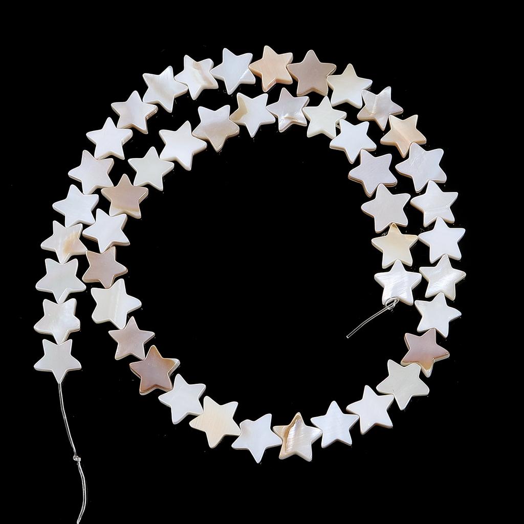 1strand Star Shape Shell Beads White Shell Charms Multiple Size Loose Beads For Necklace Bracelet Jewelry Making Accessories