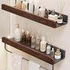 Vintage Walnut Bathroom Wall Shelf & Cosmetic Rack