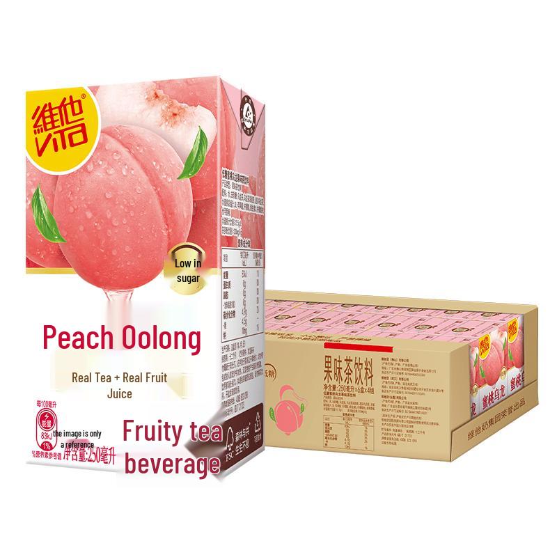 Vita Low Sugar Peach Oolong Tea Drink, 24-Pack