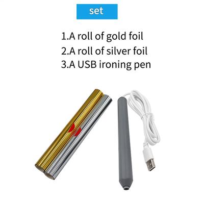 Heißfolien-Prägestift mit 4 Metallspitzen Goldfolien-Transferwerkzeug DIY Bastelwerkzeug für Scrapbooking Leder Kartenherstellung, Jugendliche Erwachsene
