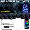 Car RGB Ambient LED Light Strip USB Fiber Optic Atmosphere Neon Invisible Light Strip Center Console Door Decoration Lamp Neon Lights 4