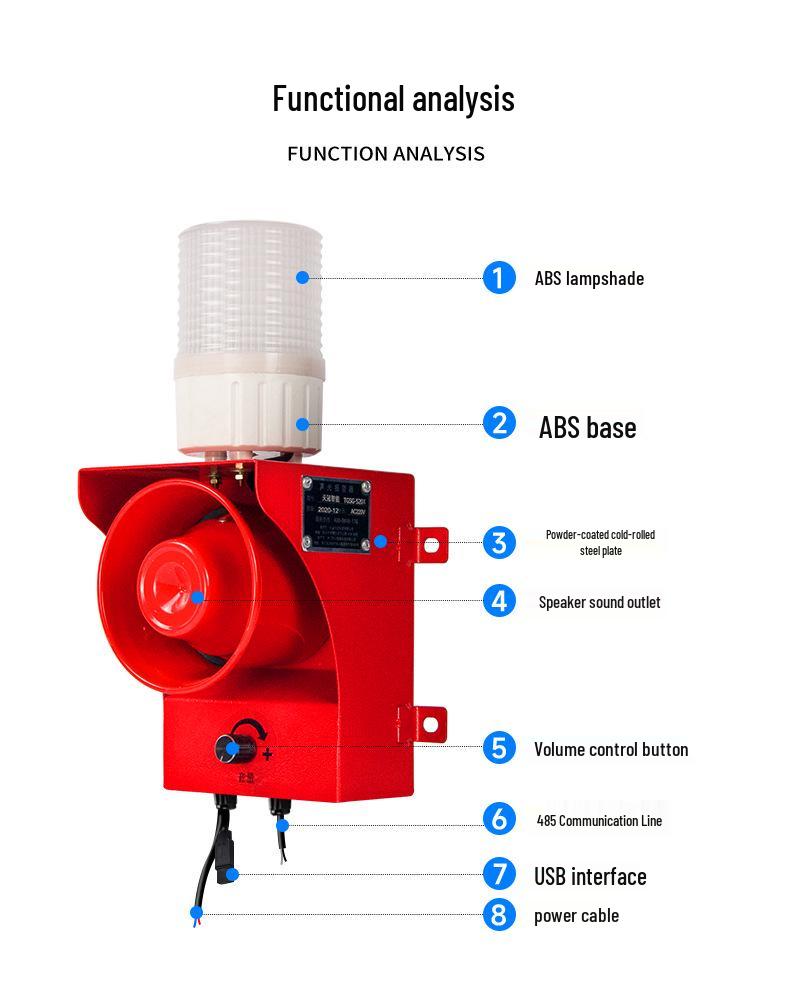 TGSG-520X Industrial Alarm: RS485 Protocol Multi-channel Sound & Light Warning Horn