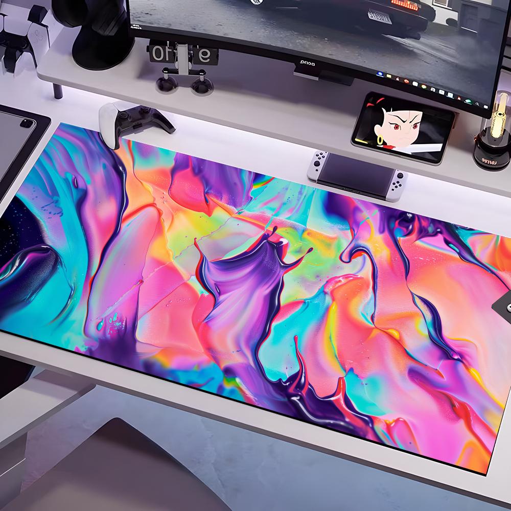 

Vibrant Fluid Art Mouse Pad Multiple Sizes Large Square Computer Office Game Table Mats Rubber Anti-slip Mousepads 600x300x2mm