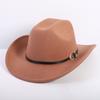 Popular European and American Fashion OL Style One-word Cowboy Hat Men's and Women's High-end Top Hat Jazz Hat Felt Hat