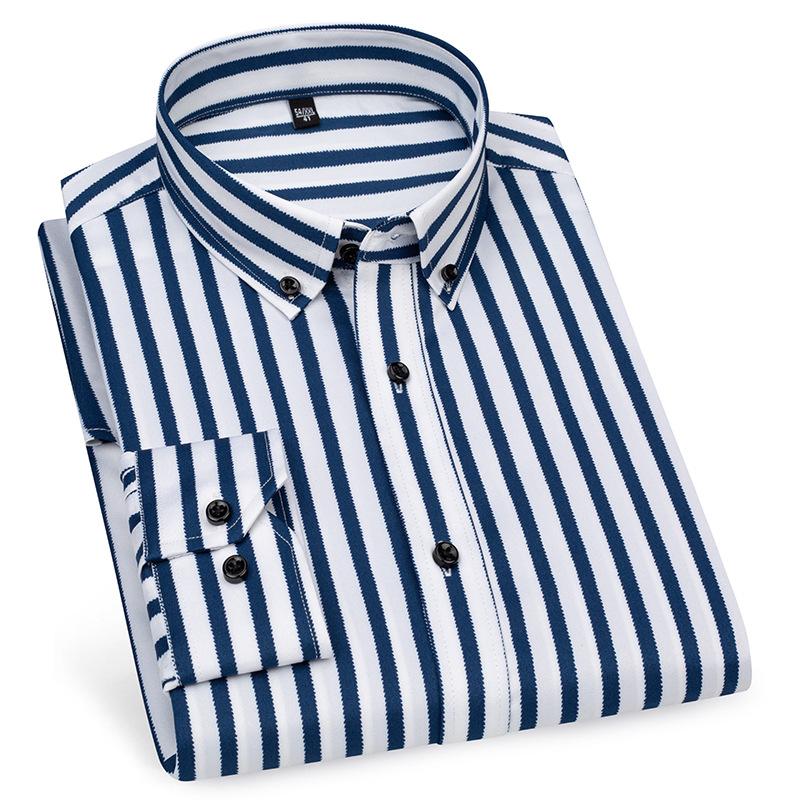 Men's long sleeve shirt Casual stripe non-ironing high quality slim comfortable breathable fashion top spring summer