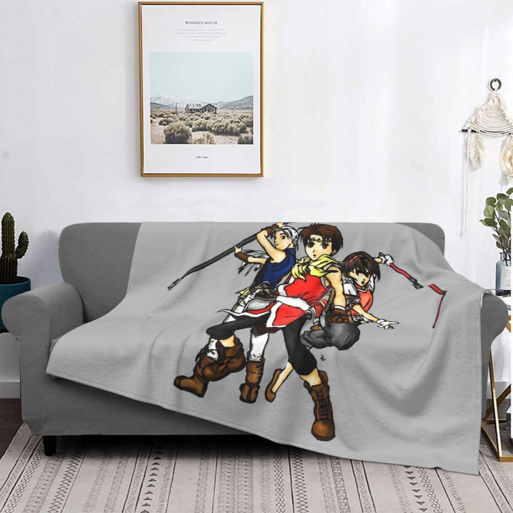 Genso Suikoden Best RPG Blankets Vintage Games Fleece Funny Warm Throw Blankets for Chair Covering Sofa Decoration