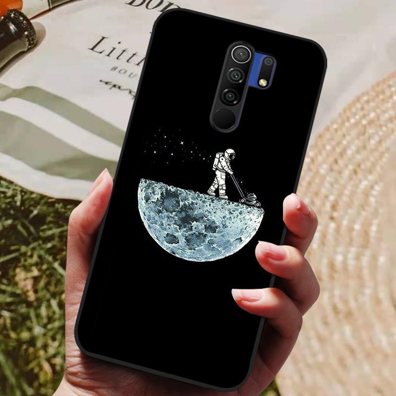 Für Xiaomi Redmi 9 Hülle Katze Blume Wolf Cover Silikonhülle Für Redmi 9 redmi9 Cover Bumper 6.53" Stoßfeste Handy Coque Hülle