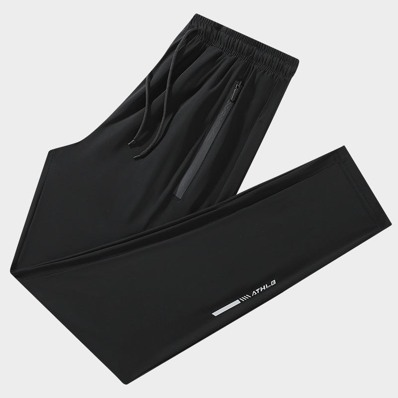 Men's Thin Summer Men's Elastic Sports Casual Pants, Quick Drying Silk Skating Straight Leg Oversized Pants for Men