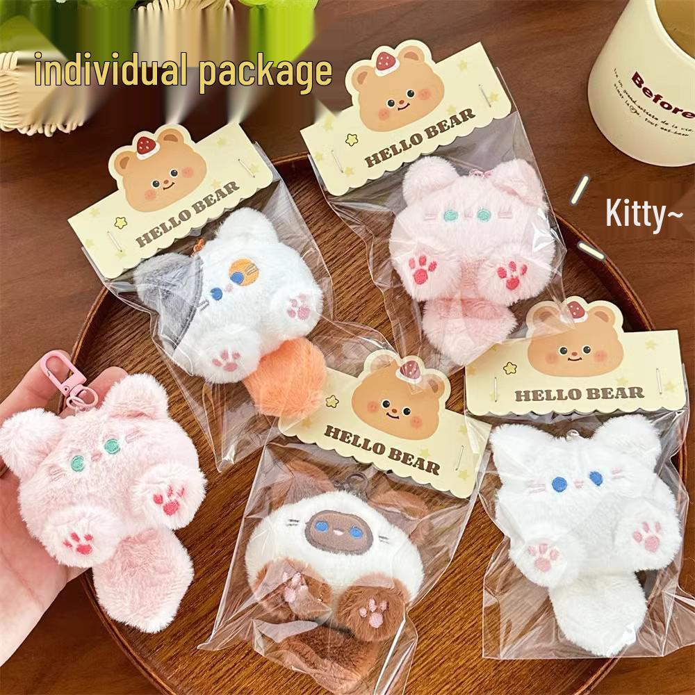 

Cute Plush Kitten Doll Keychain - Backpack Charm for Girls