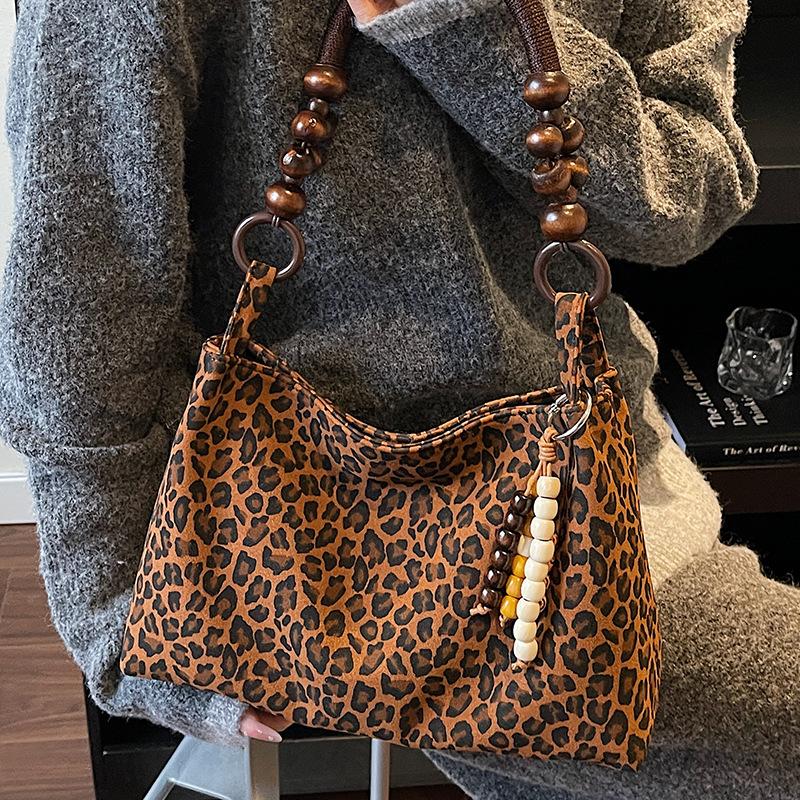 Exquisite Retro Leopard Print Bag, Stylish Large-capacity Tote Bag, Fashionable and Casual Single-shoulder Bag