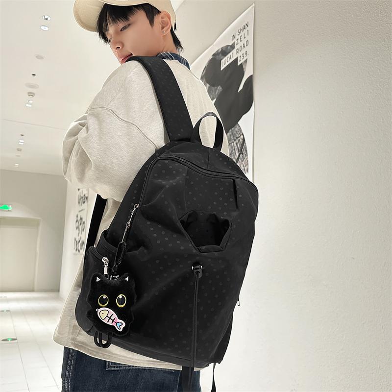 Cute Polka Dot Backpack – Fashionable & Functional School Bag for Men & Women – Perfect for Daily Use