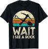 Warte, ich sehe einen Felsen Lustiges Geologen-Geschenk Wissenschaft Retro Geologie Geschenk Unisex T-Shirt
