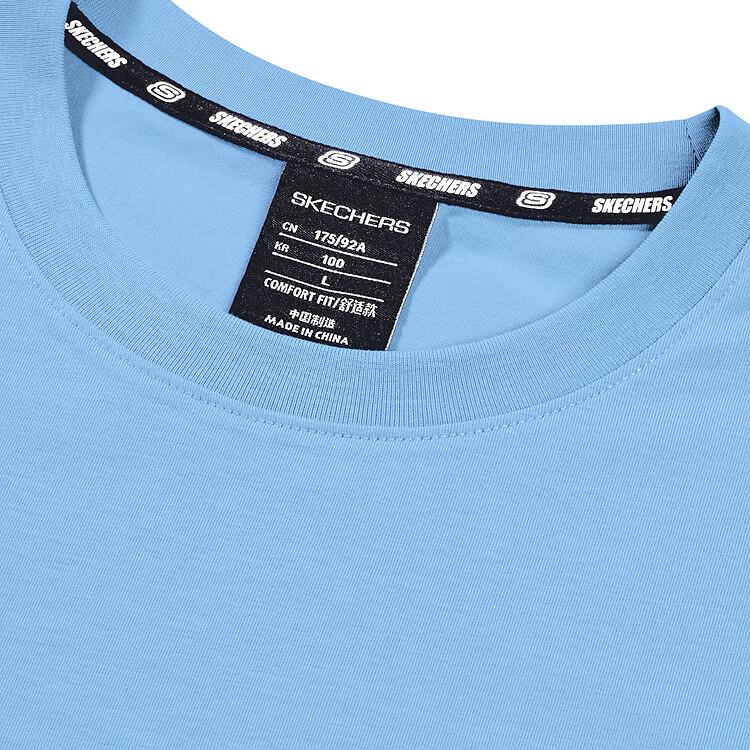 Skechers Colorful T-Shirts Unisex Melancholic Blue Crew Neck Moderate Straight Fit L223U044-00J5