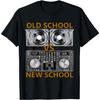 Old School VS New School DJ Plattenspieler Mixer Grafik T-Shirt Lässiges Kurzarm-T-Shirt für Herren