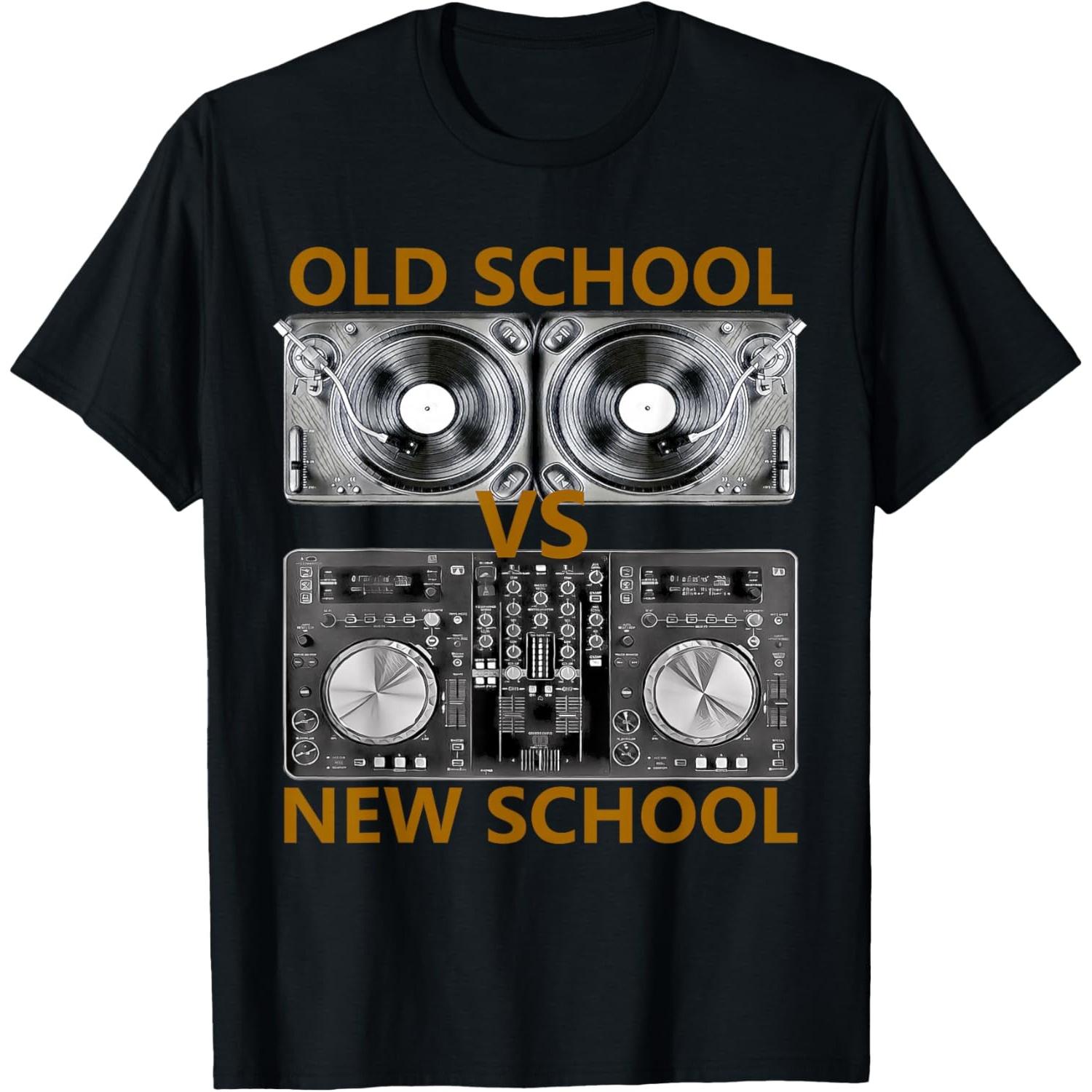 

Old School VS New School DJ-вертушки Мікшер Графічна футболка Повсякденна футболка з коротким рукавом для чоловіків XXXXXL