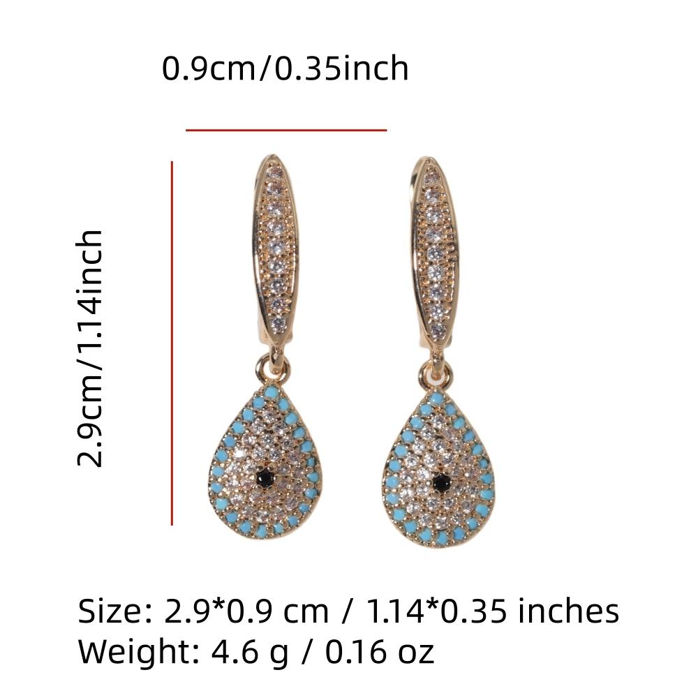 1 Paar Mode Böser Blauer Augen Hängeohrringe für Damen Zirkonia Ohrring Schmuck Hochzeit Party Zubehör