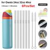 6Pcs/Set With Brush Stainless Steel Straw Cup Replacement Straw  for Owala 16oz 19oz 24oz 32oz 40oz