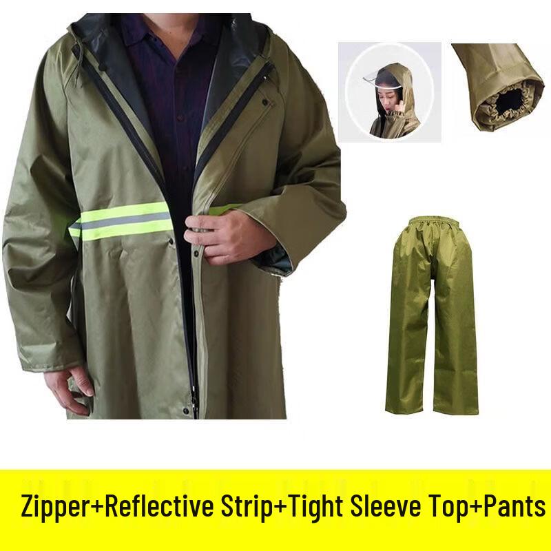 Thickened Split Rain Suit with Reflective Strips