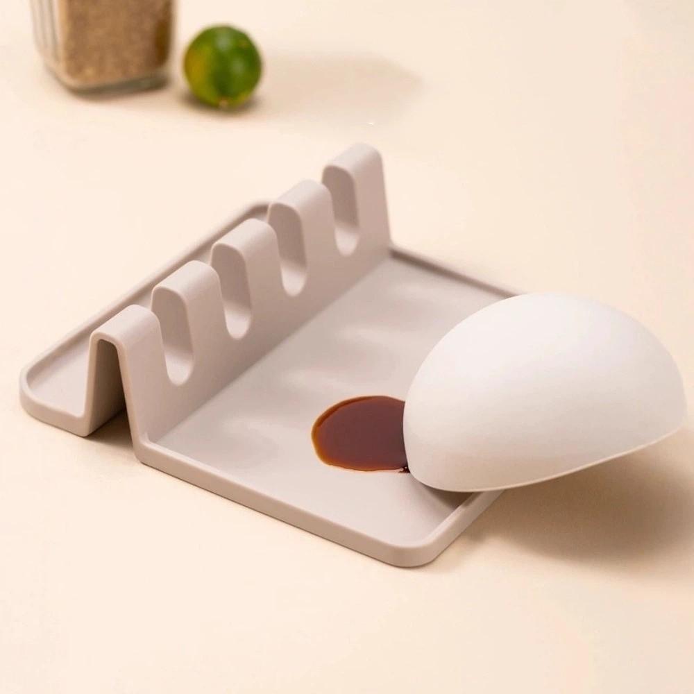 Silicone Pot Lid Rack Non-Slip Spoon Shelf Organizer Shelf Spatula Rack  Cooking Station