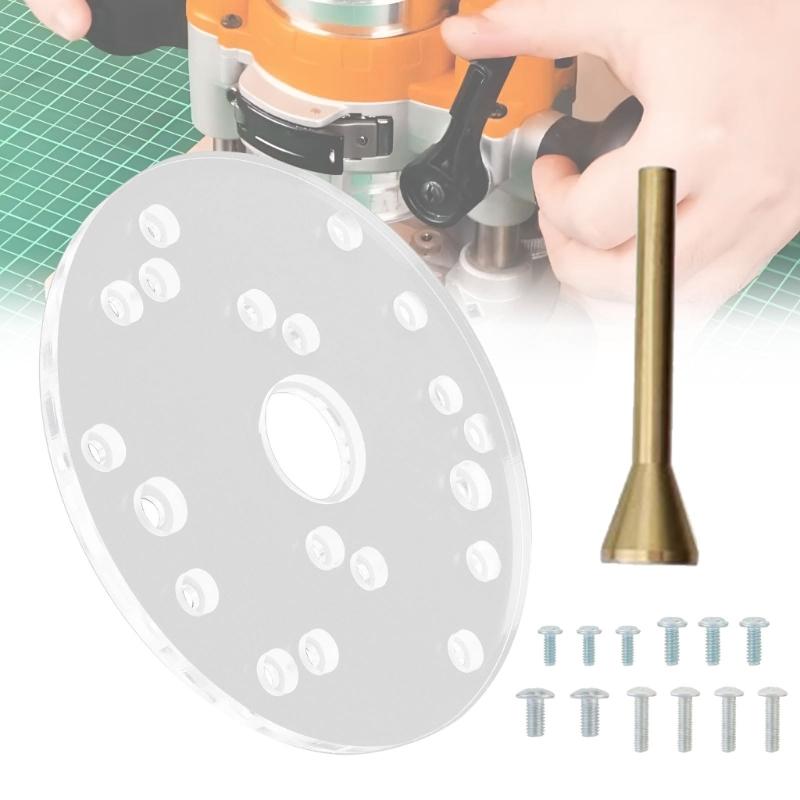 Durable Transparent Router Base Plate With 1.18inch Precisely Drilled Hole For Enhances Woodworking Accuracy Tool