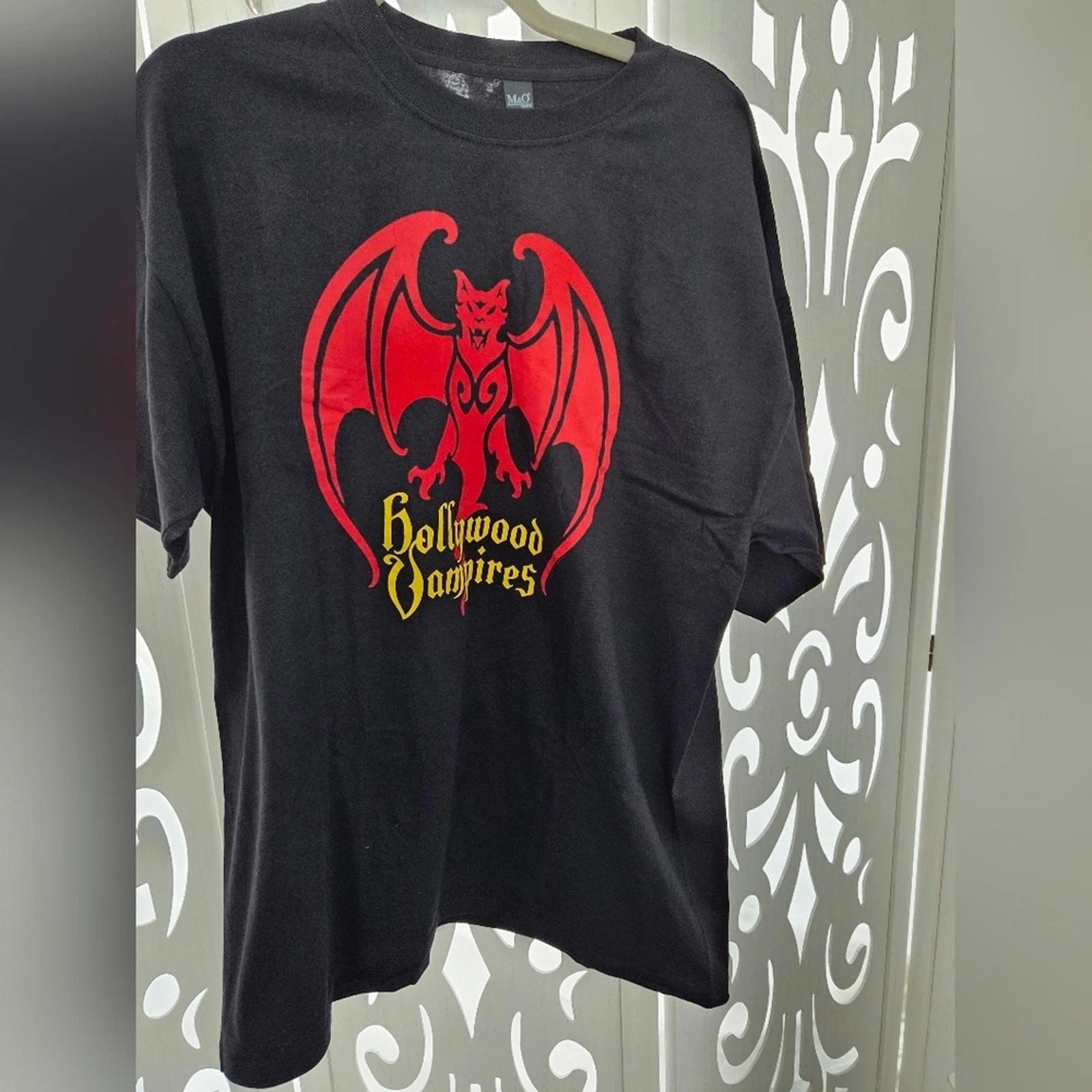 Hollywood Vampires Band T-Shirt XL Black Graphic Tee NWOT 100% Cotton XL