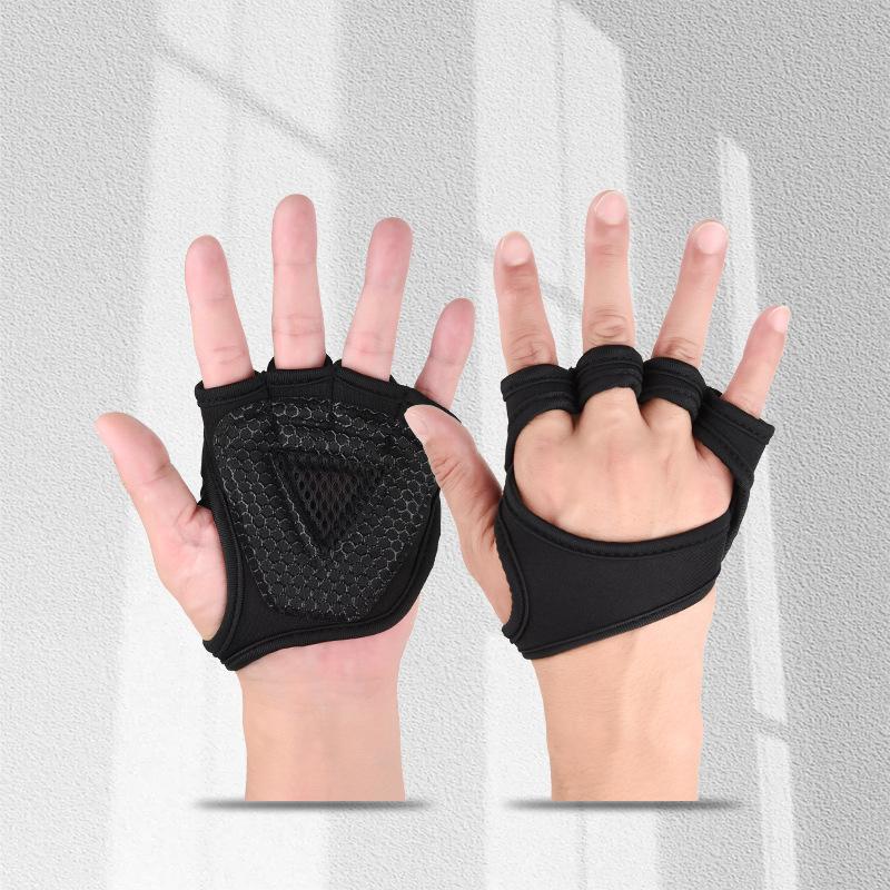 Hand Palm Protector Gym Fitness Gloves Bodybuilding Workout Power Weight Lifting Training Gloves Dumbbell Grips Pads M чёрный