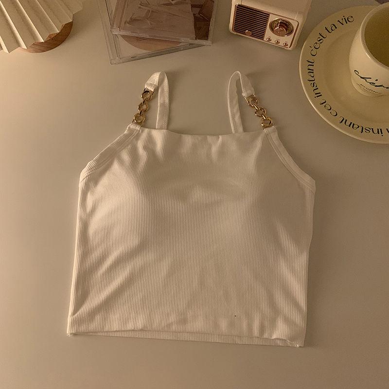 

Жилет на бретелях для женщин, короткий стиль, красивая спина, без бретелек, сексуальный интерьер, пикантный топ без рукавов для девушек с подушкой для груди one size