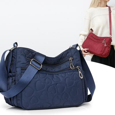 Muttertasche Damen-Umhängetasche mit mehreren Fächern, Umhängetasche für mittlere und ältere Menschen, einfarbig, mit Reißverschluss, kleine quadratische Tasche