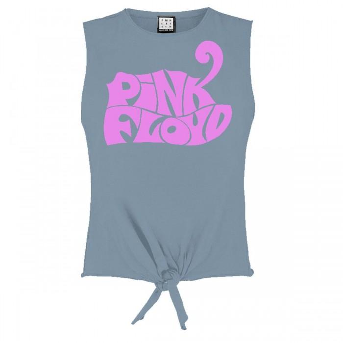 Amplified Womens/Ladies Swirl Pink Floyd Logo Sleeveless Crop Top S