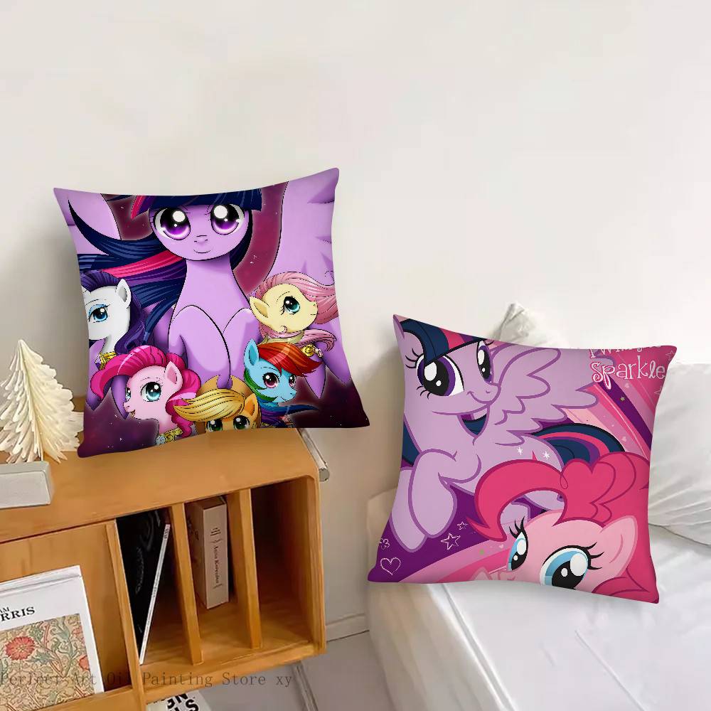 Anime M-My Little Pony Pillow Case Square Pillow Bedroom Sofa Leisure Comfort Cushion Car Living Room Home Decoration