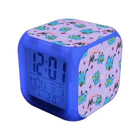 Small Digital Alarm Clock with LED Display for Bedrooms Bedside Battery Operated Electric Clock with Large Number Display Anime Therm Desk Decor for