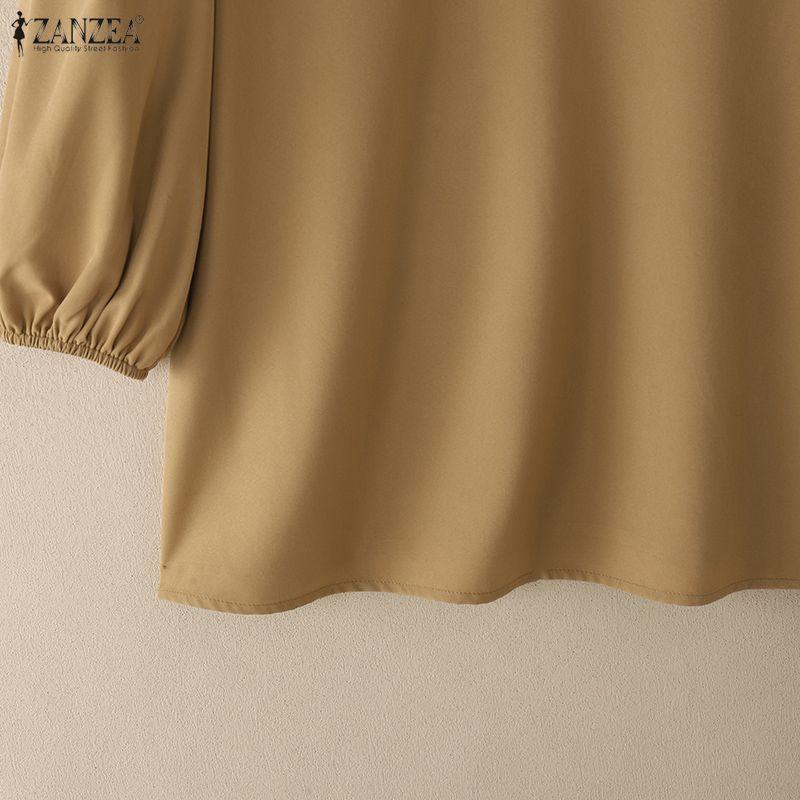 ZANZEA Women Casual V-Neck 3/4 Sleeve Loose Blouse
