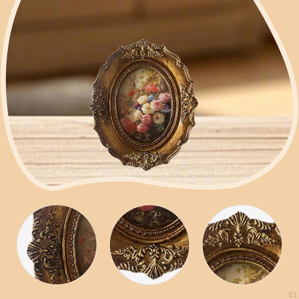 Kleiner Vintage Bilderrahmen Retro Heimdeko Harz Foto Tischaufsteller Wanddisplay für Büro