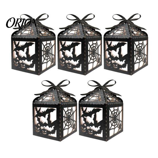 Durable Reusable Props 5Pcs Halloween Gift Box, Bat Decor Candy Container, Trick or Treat Festival Hanging Ornaments Spooky Paper Box for Home, Party